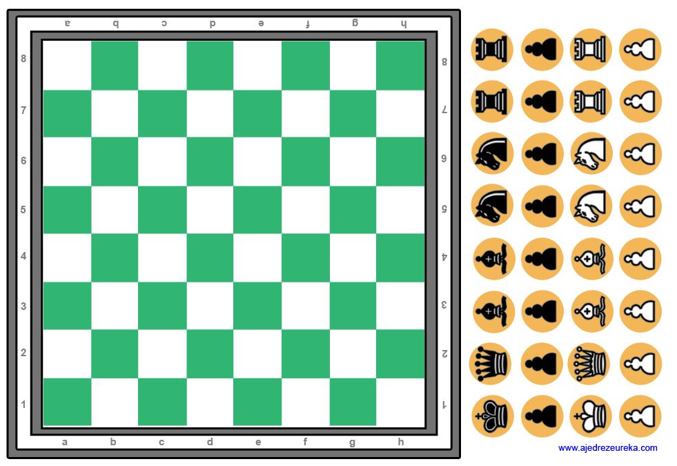 Juego Ajedrez para imprimir. PDF para realizar un ajedrez.